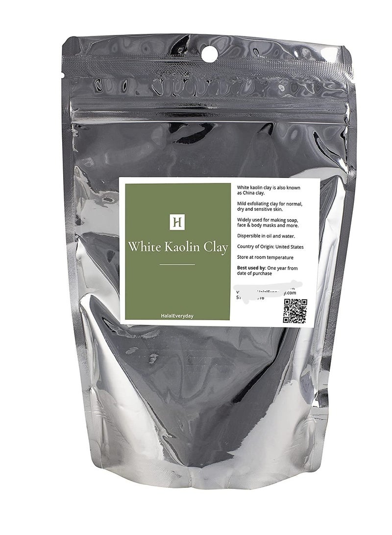 HalalEveryDay مسحوق طين الكاولين الأبيض | 1 رطل | درجة تجميلية | 100% طبيعي | قناع وجه اصنعه بنفسك - Image 1